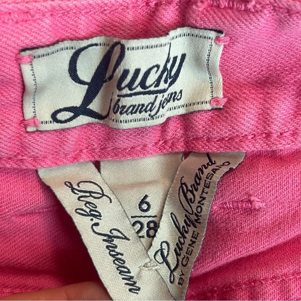 Lucky Brand pink Lola Skinny Mid Rise Slim fit Cropped ankle Jean Sz 28